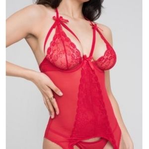 Lovehoney Lingerie Set, Cherry Red, Brand New, Small,